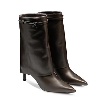 VARIO Hakiki Deri Sivri Burunlu Paçalı Fermuarsız Bot 084 VITELLO MORO(KAHVE)