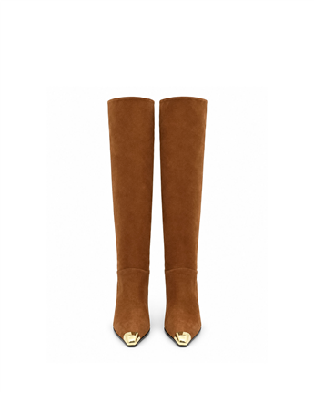 VARIO Hakiki Süet Deri Diz Üstü Çizme Z188 TABA SÜET (Tan Suede))