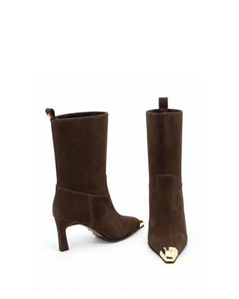 VARIO Hakiki Süet Deri Kadın Bot 381 KAHVE SÜET(Brown Suede)