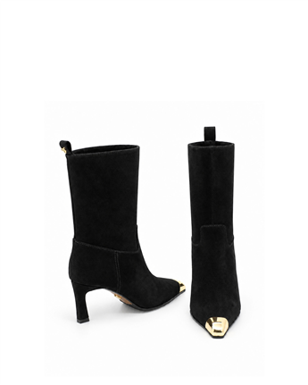 VARIO Hakiki Süet Deri Kadın Bot 346 SİYAH SÜET (Black Suede)