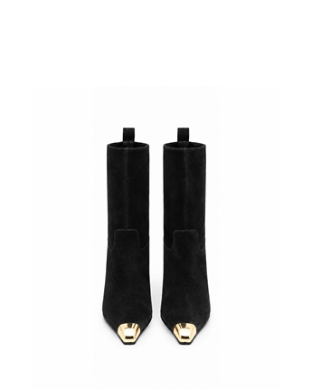 VARIO Hakiki Süet Deri Kadın Bot 346 SİYAH SÜET (Black Suede)