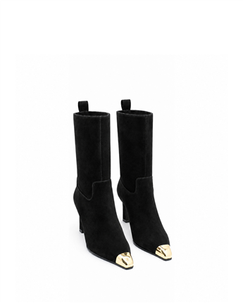 VARIO Hakiki Süet Deri Kadın Bot 346 SİYAH SÜET (Black Suede)