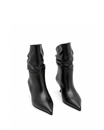 VARIO Hakiki Deri Sivri Burun Bot 053 SIYAH (Black)