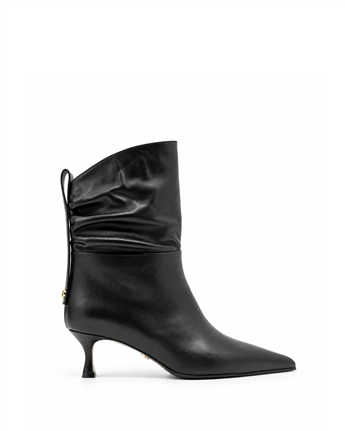 VARIO Hakiki Deri Sivri Burun Bot 053 SIYAH (Black)