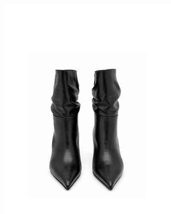 VARIO Hakiki Deri Sivri Burun Bot 053 SIYAH (Black)