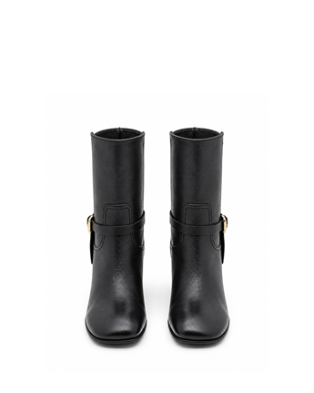 VARIO Hakiki Deri Kadın Bot S68 SIYAH FLOTER (Black Floater)