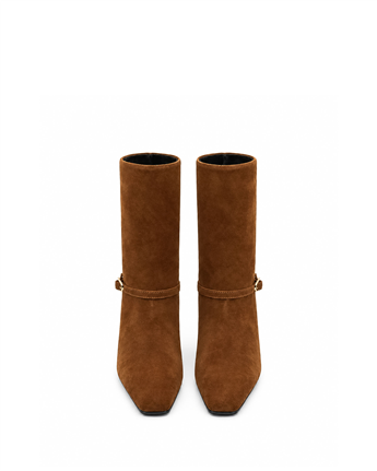 VARIO Hakiki Süet Fermuarsız Kadın Bot 381 KAHVE SÜET(Brown Suede)