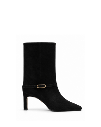 VARIO Hakiki Süet Fermuarsız Kadın Bot 346 SİYAH SÜET (Black Suede)