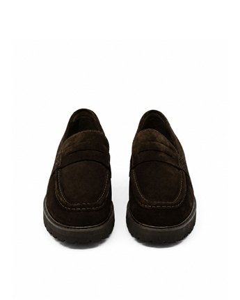 VARIO Hakiki Deri Erkek Loafer Ayakkabı Z590 YARMA SUET KAHVE 490 C63 (Split Suede Brown)