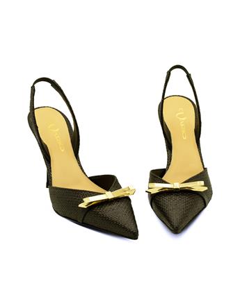 VARIO Sivri Burun Slingback Stiletto Kadın Topuklu Ayakkabı 040 NERO (Siyah)