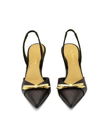 VARIO Sivri Burun Slingback Stiletto Kadın Topuklu Ayakkabı 040 NERO (Siyah)