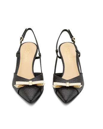 VARIO Hasır Dokulu Stiletto Kadın Ayakkabı 040 NERO (Siyah)