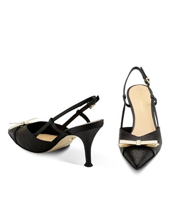 VARIO Hasır Dokulu Stiletto Kadın Ayakkabı 040 NERO (Siyah)