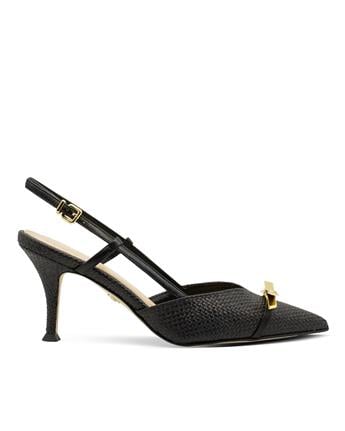 VARIO3045-1VARIO Hasır Dokulu Stiletto Kadın Ayakkabı 040 NERO (Siyah)