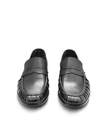 VARIO Hakiki Deri Büzgülü Erkek Klasik Ayakkabı 053 SIYAH (Black)