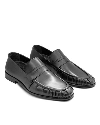 VARIO Hakiki Deri Büzgülü Erkek Klasik Ayakkabı 053 SIYAH (Black)