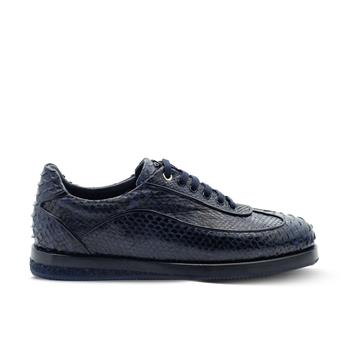 VARIO Gerçek deri Bağcıklı Kauçuk Taban Z151 ORJ.PİTON LACİVERT (Original Python Navy Blue)