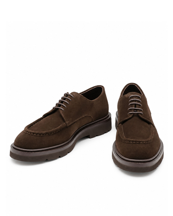 VARIO Hakiki Deri Bağcıklı Erkek Ayakkabı 381 KAHVE SÜET(Brown Suede)