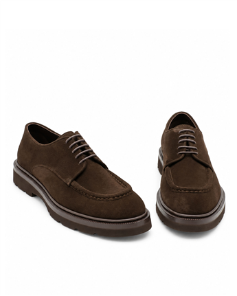 VARIO Hakiki Deri Bağcıklı Erkek Ayakkabı 381 KAHVE SÜET(Brown Suede)