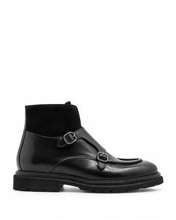 VARIO Hakiki Deri Fermuarlı Erkek Bot 053 SIYAH (Black)
