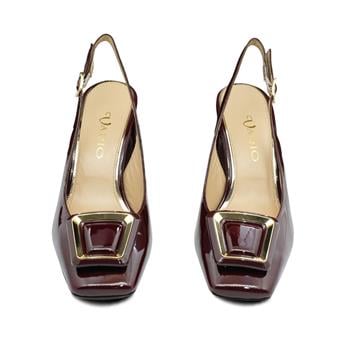 VARIO Hakiki Rugan Deri Tokalı Ayakkabı S25 BORDO RUGAN (Burgundy Patent Leather)