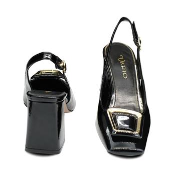 VARIO Hakiki Rugan Deri Tokalı Ayakkabı 366 SIYAH RUGAN (Black Patent Leather)