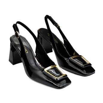 VARIO Hakiki Rugan Deri Tokalı Ayakkabı 366 SIYAH RUGAN (Black Patent Leather)