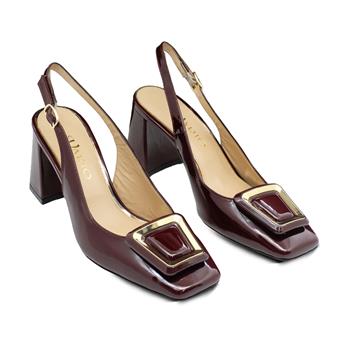 VARIO Hakiki Rugan Deri Tokalı Ayakkabı S25 BORDO RUGAN (Burgundy Patent Leather)