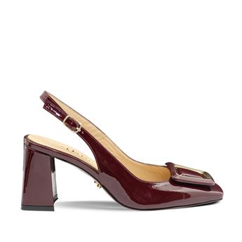 VARIO Hakiki Rugan Deri Tokalı Ayakkabı S25 BORDO RUGAN (Burgundy Patent Leather)
