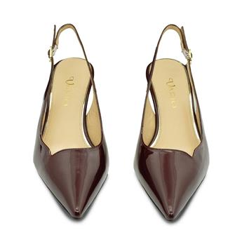 VARIO Hakiki Rugan Deri Kısa Topuklu Ayakkabı S25 BORDO RUGAN (Burgundy Patent Leather)