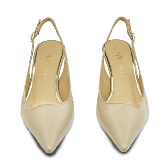 VARIO Hakiki Rugan Deri Kısa Topuklu Ayakkabı U19 TEN RUGAN (Nude Patent leather)