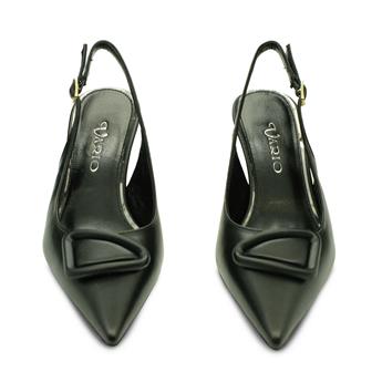 VARIO Hakiki Deri Kısa Topuklu Tokalı Ayakkabı 053 SIYAH (Black)
