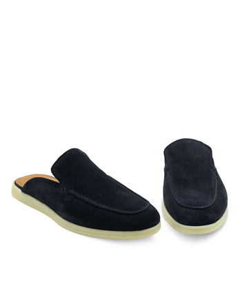 VARIO Hakiki Deri Erkek Terlik Loafer 5675 LACİVERT SUET