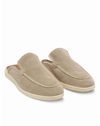 VARIO Hakiki Deri Erkek Terlik Loafer R85 VIZON SUET(Mink Suede)