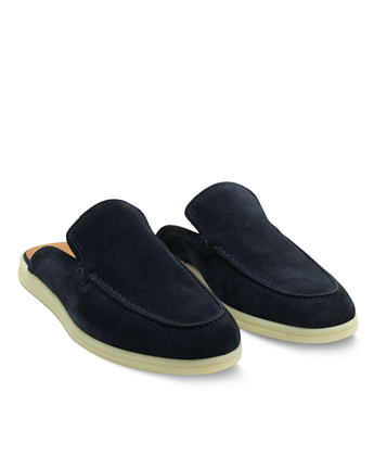 VARIO Hakiki Deri Erkek Terlik Loafer 5675 LACİVERT SUET