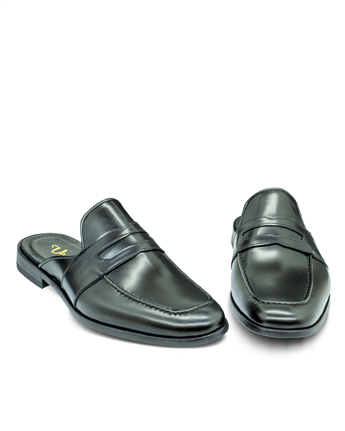 VARIO Hakiki Deri Erkek Terlik Loafer R68 SIYAH ACMA (Black Turning)