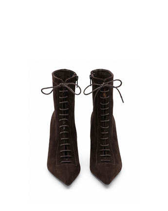 VARIO Hakiki Süet Deri Kadın Bot 381 KAHVE SÜET(Brown Suede)