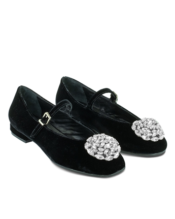 VARIO Kadife ve Hakiki Deri Babet Z368 SIYAH KADIFE (Black Velvet)