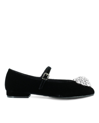 VARIO Kadife ve Hakiki Deri Babet Z368 SIYAH KADIFE (Black Velvet)