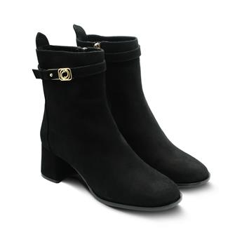 VARIO Tokalı Fermurlı Kauçuk Tabanlı Bot Z524 SÜET SİYAH C03 (Suede Black)
