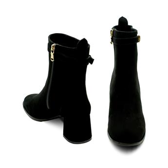 VARIO Tokalı Fermurlı Kauçuk Tabanlı Bot Z524 SÜET SİYAH C03 (Suede Black)