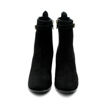 VARIO Tokalı Fermurlı Kauçuk Tabanlı Bot Z524 SÜET SİYAH C03 (Suede Black)