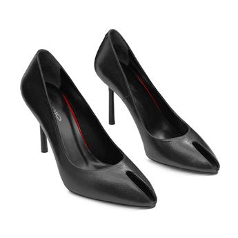 VARIO Hakiki Deri Yüksek Topuklu Kadın Ayakkabı 053 SIYAH (Black)