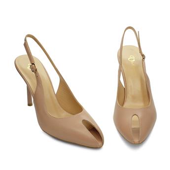 VARIO Hakiki Deri Yüksek Topuklu Kadın Ayakkabı Z263 NUDE (TEN)