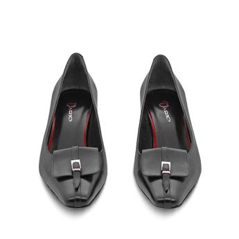 VARIO Hakiki Deri Tokalı Kısa Topuklu Kadın Ayakkabı 053 SIYAH (Black)