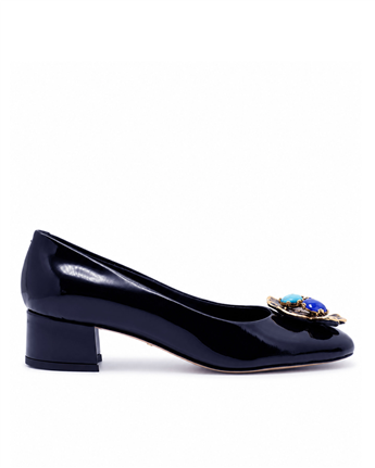 VARIO916 90 V36VARIO Rugan Hakiki Deri Kadın Topuklu Ayakkabı Z162 RUGAN LACİVERT (Navy Blue Patent Leather) C603