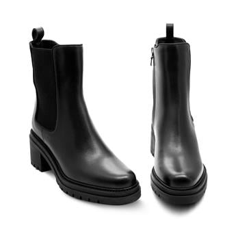 VARIO Lastik Pliseli Kauçuk Tabanlı Bot Z605 SIYAH LASTIK PLISELI C3894