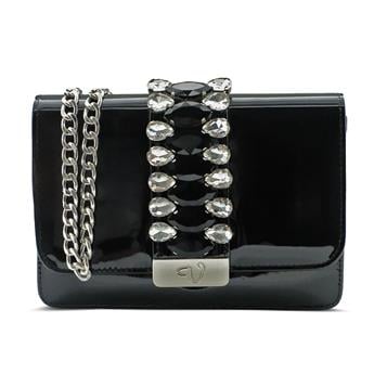 VARIOCNT027VARIO Taşlı Hakiki Deri Kadın Çantası Z553 SIYAH RUGAN C TASLI