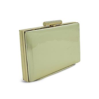 VARIO Saten Vegan Deri Taşlı Abiye Çanta Z613 Saten Gold Vegan Deri Taşlı