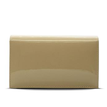VARIO Hakiki Rugan Deri Taş Detaylı Zincir Askılı Çanta Z633 NUDE RUGAN (Nude Patent Leather)